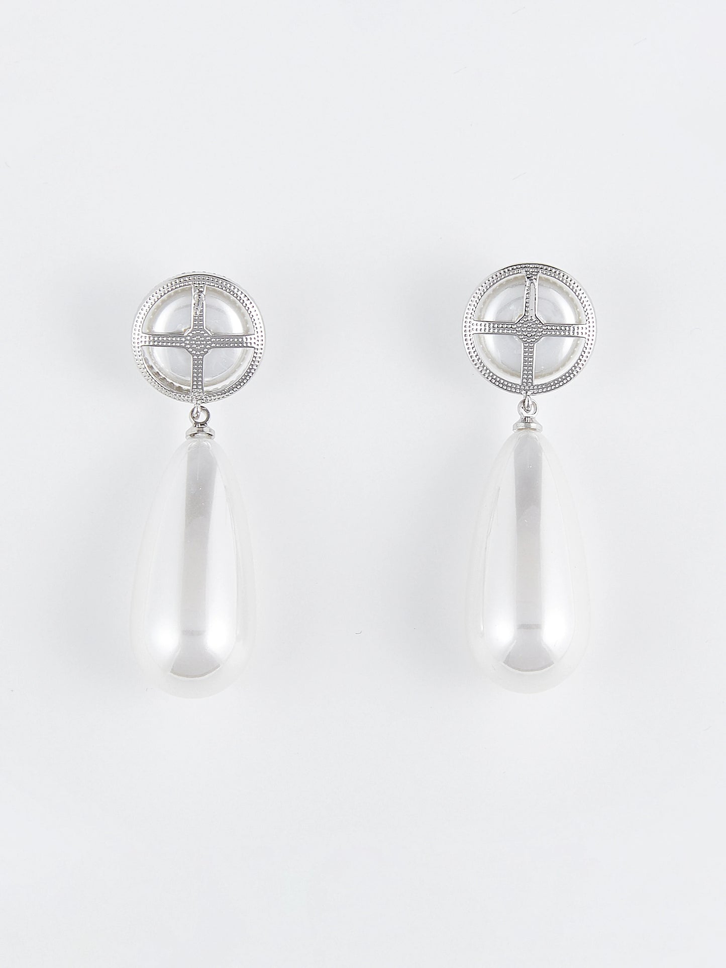 Zarif İnci Ve Kristal Damla Küpeler