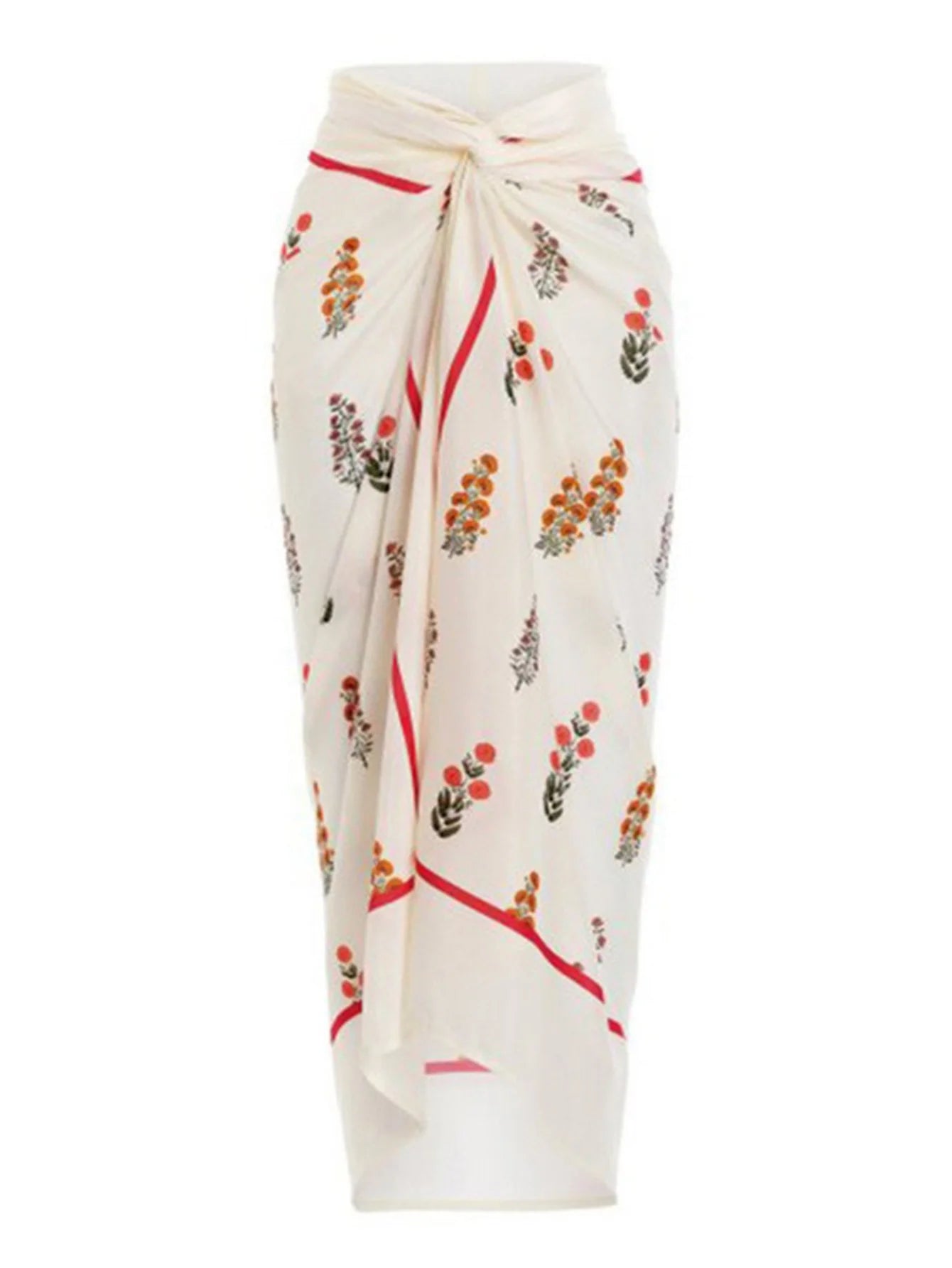 Bandeau Üst Çiçekli Mayo Ve Etek Takımı