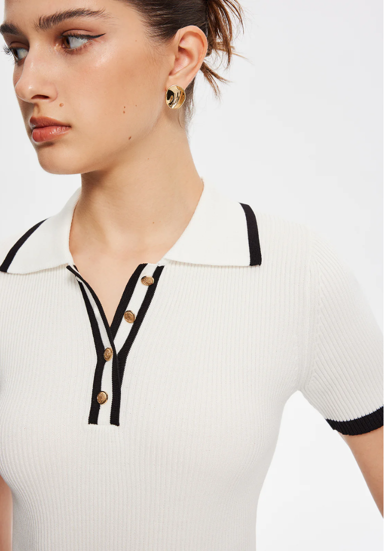 Kontrast Örgü Polo