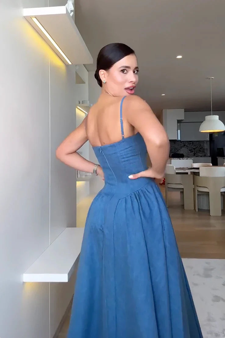 Kot Büstiyer Midi Elbise