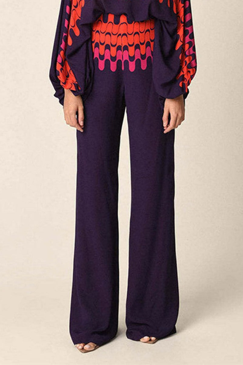 Abstract Waves İki Parçalı Takım - Mor