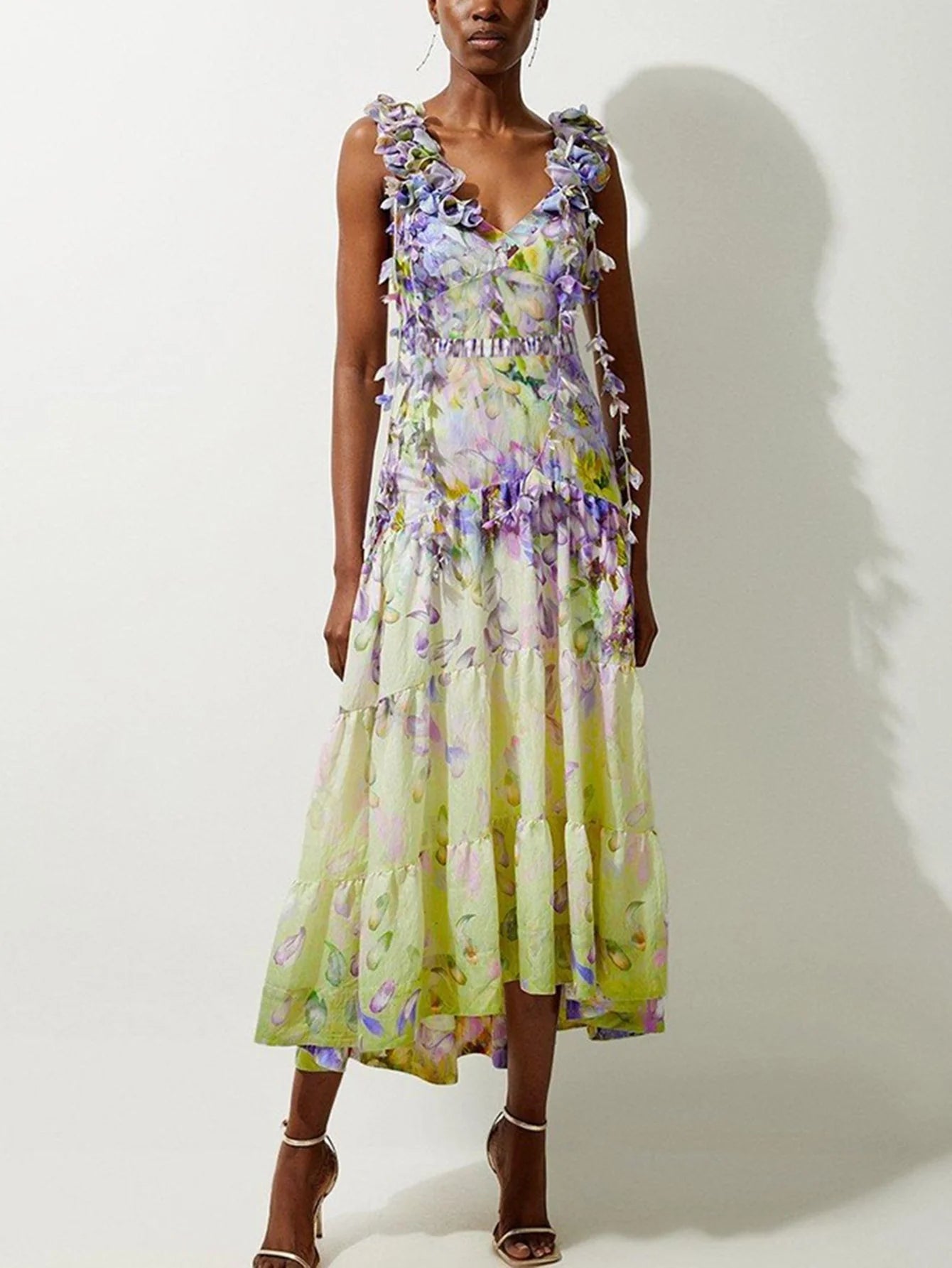 Aplike Bağcıklı Tek Parça Mayo Takımı