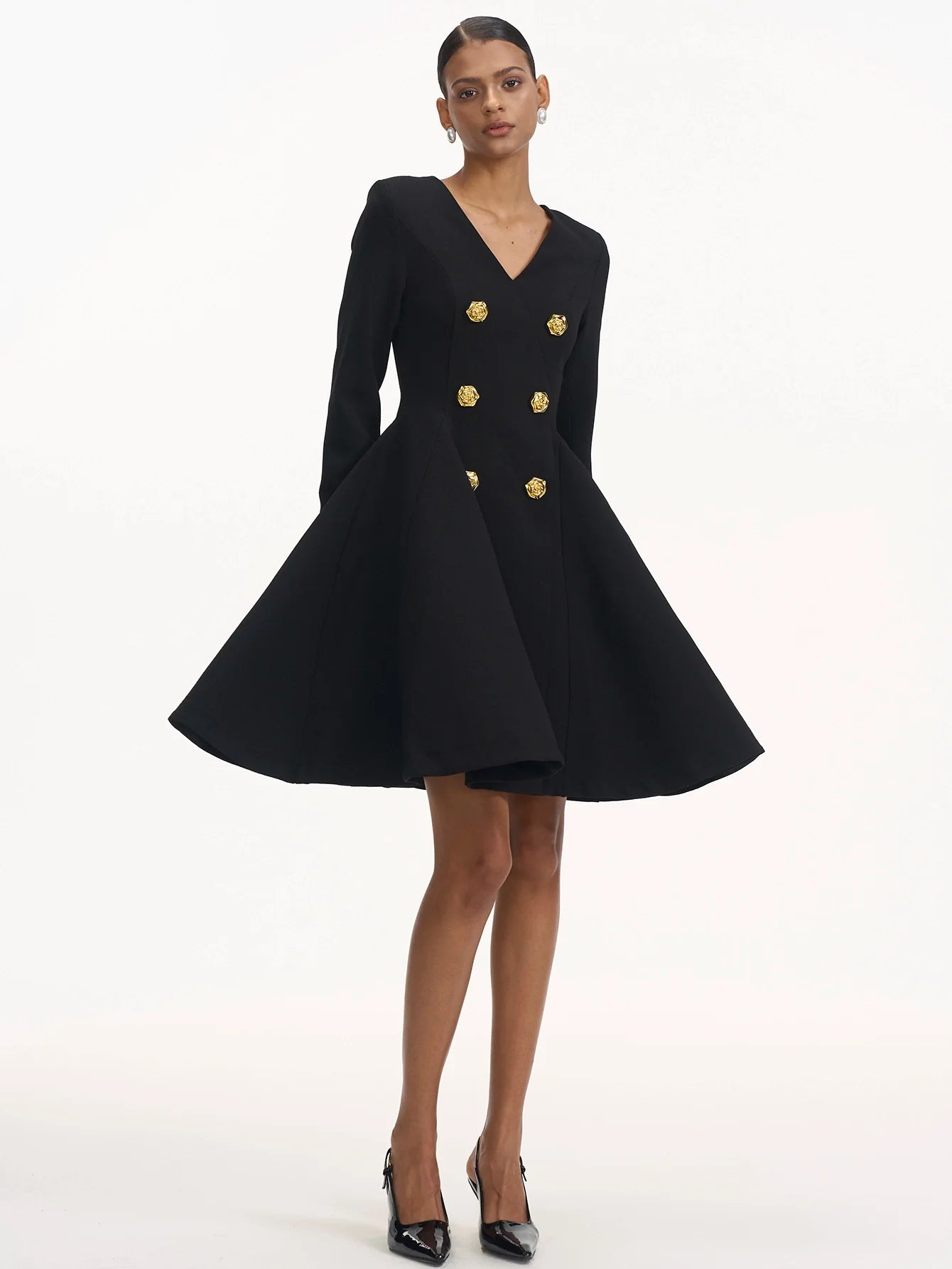 V Yaka Kruvaze Elbise