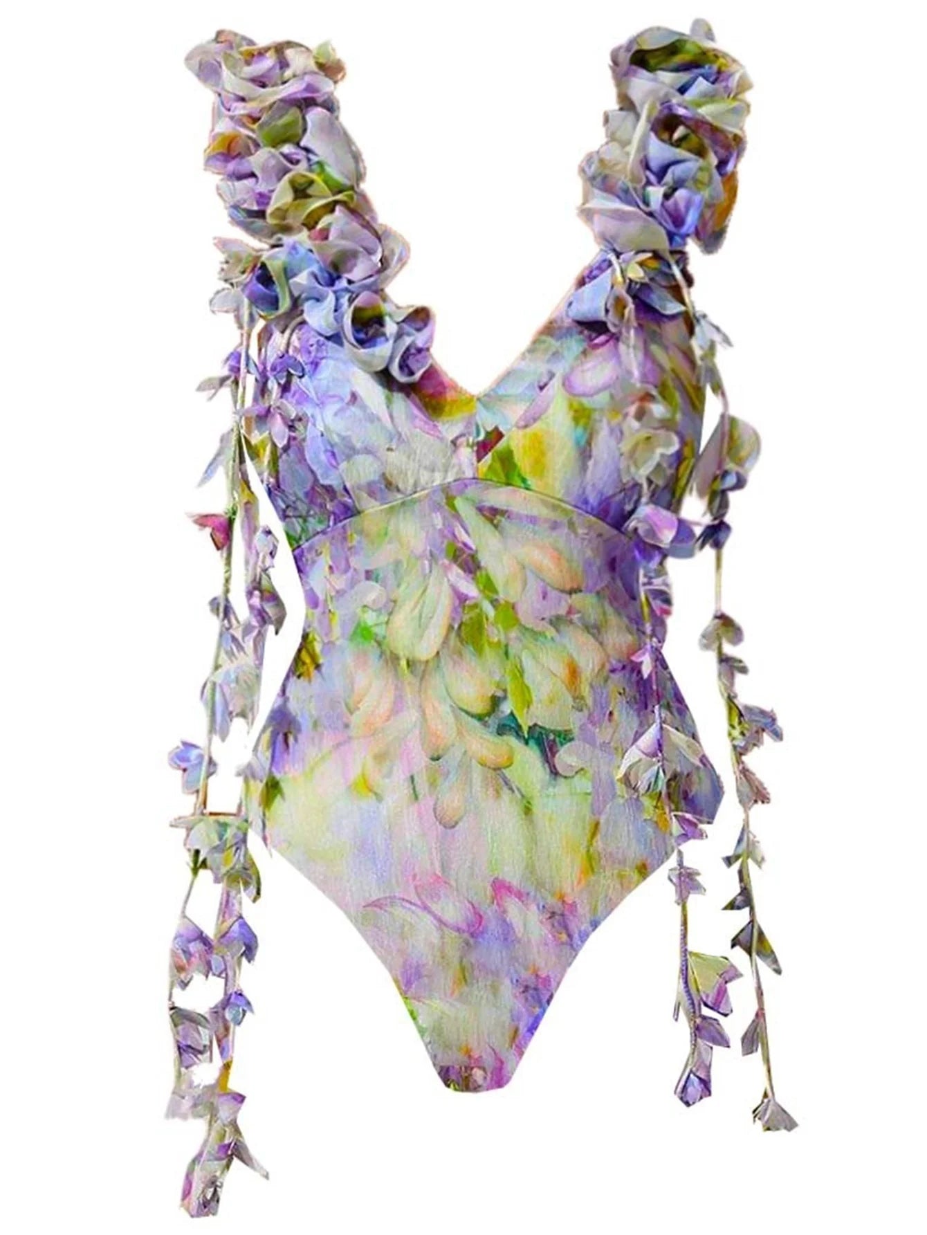 Aplike Bağcıklı Tek Parça Mayo