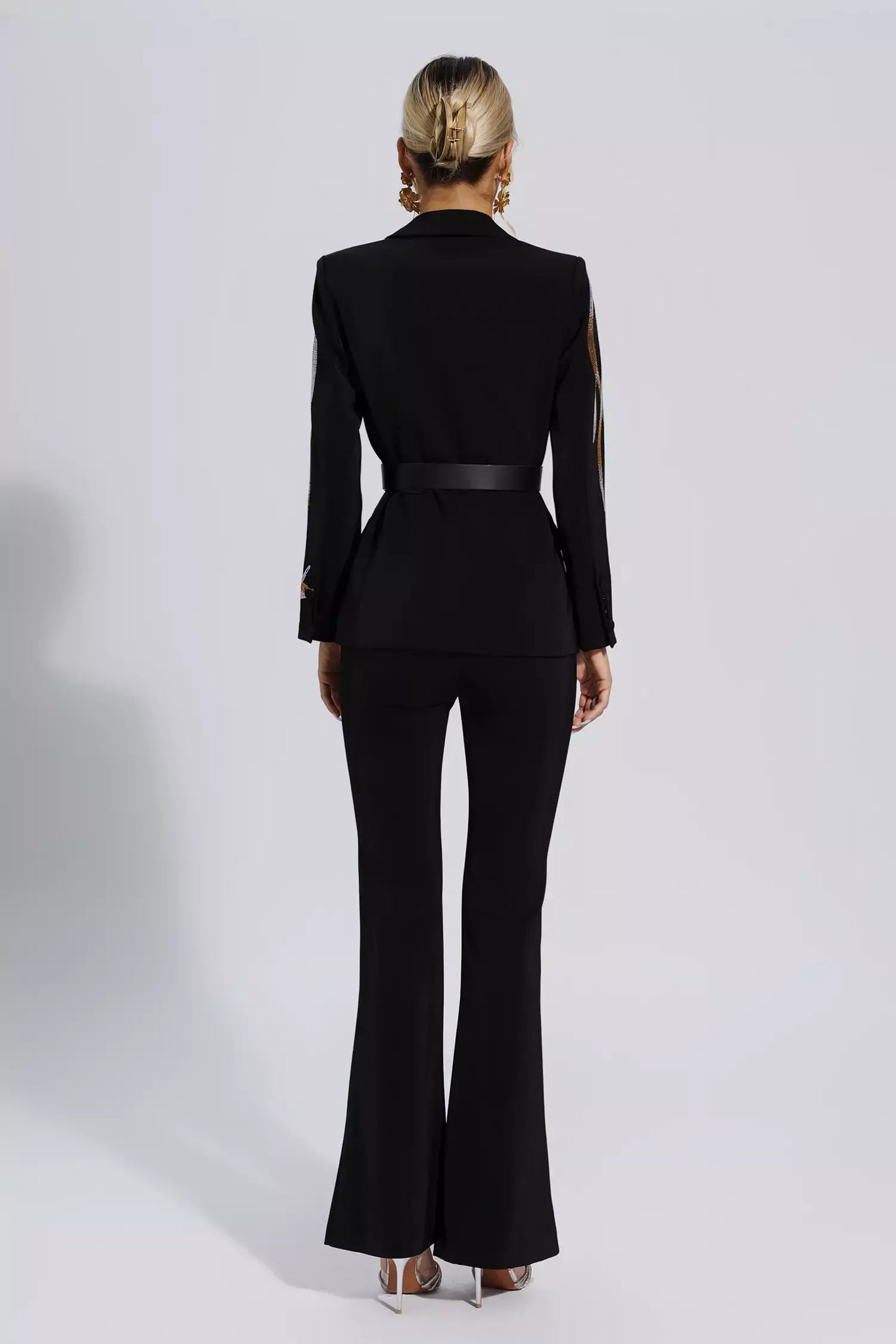 Analia Siyah Elmas Pul Blazer Takımı