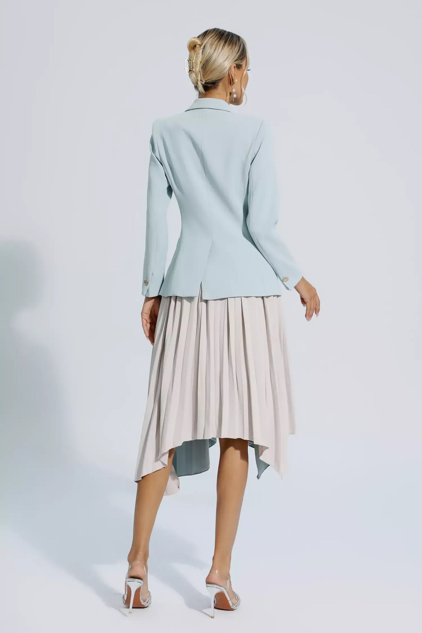 Blaire Gri Kıvrımlı Blazer Takım