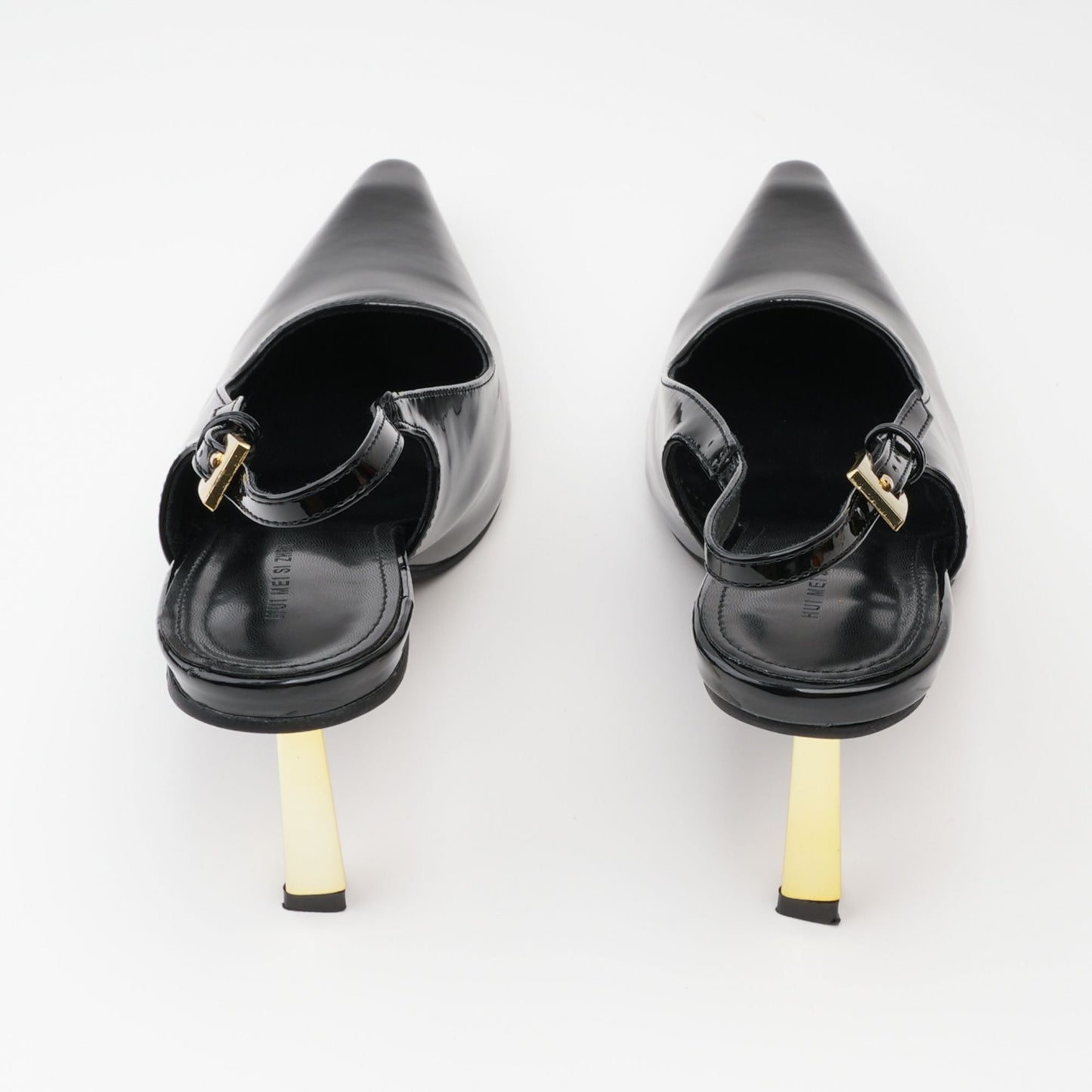 Va Siyah Sivri Burun Topuklu Ayakkabılar