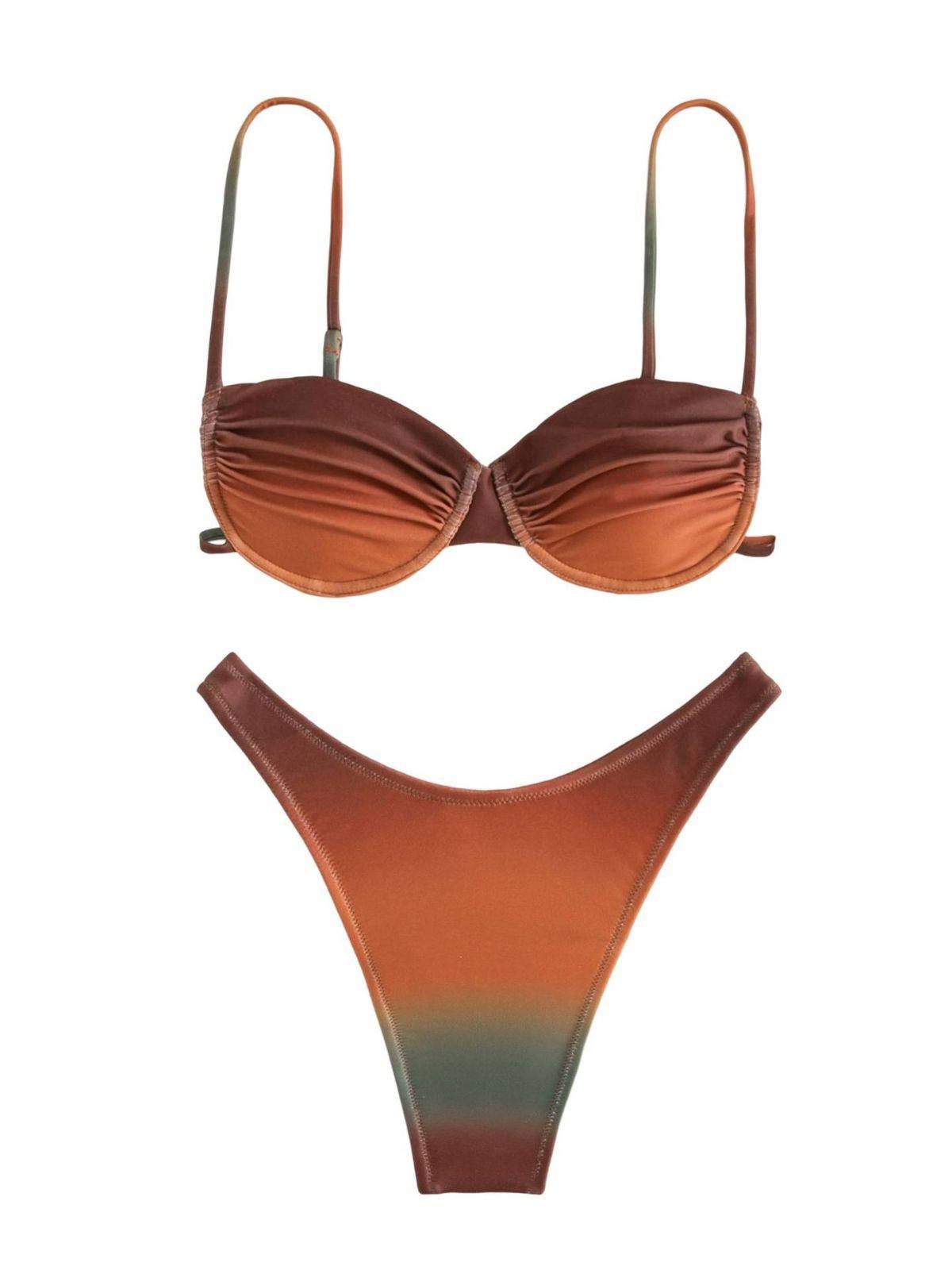 Eva Ombre Ombre Bikini Kahve İki Parçalı Takım