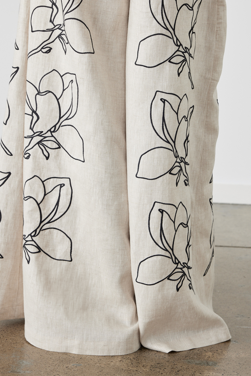 Jasmin Balon Kol Çiçekli Pantolon Takımı