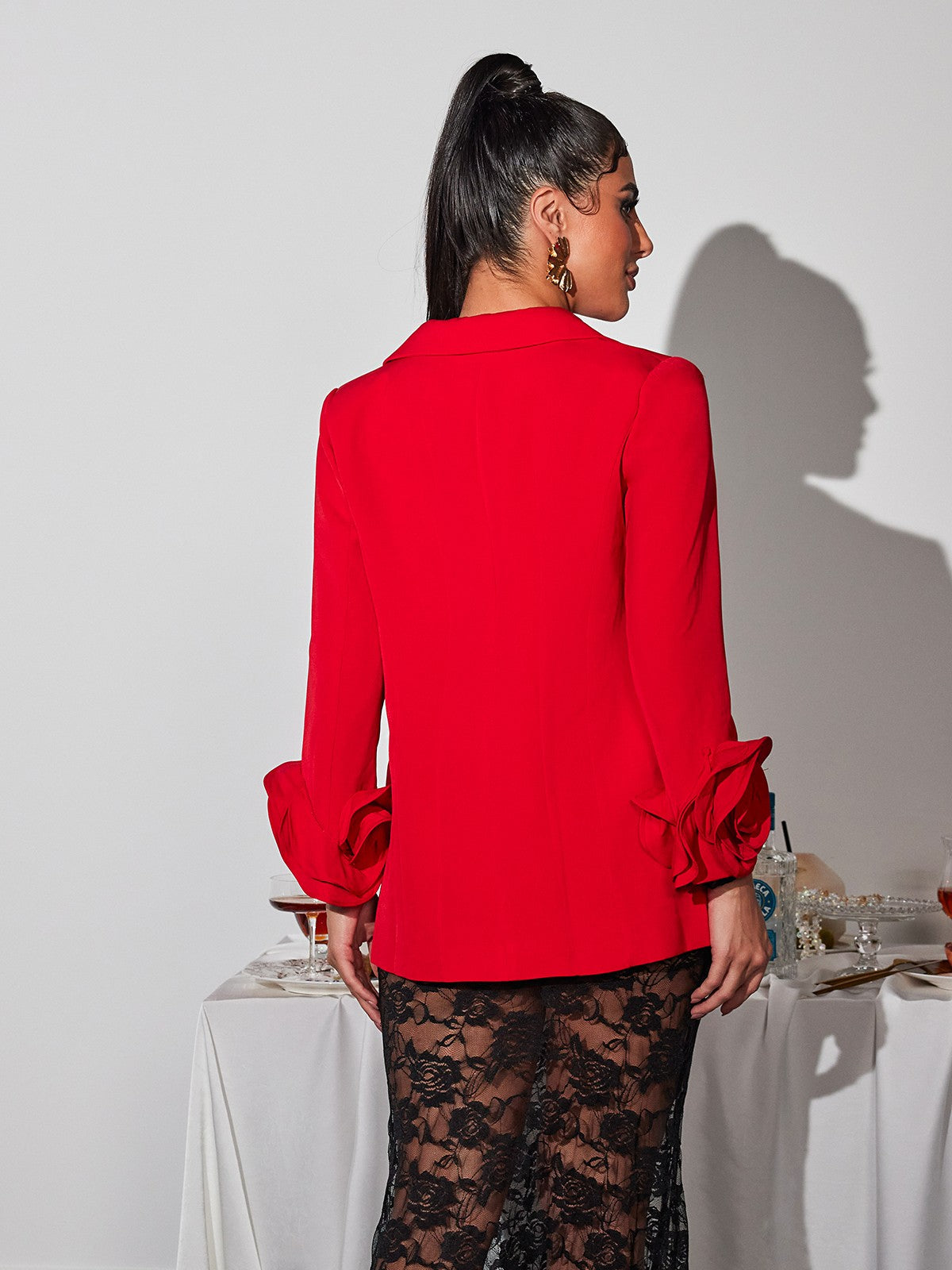 Jevonte Uzun Kollu Çiçekli Ceket