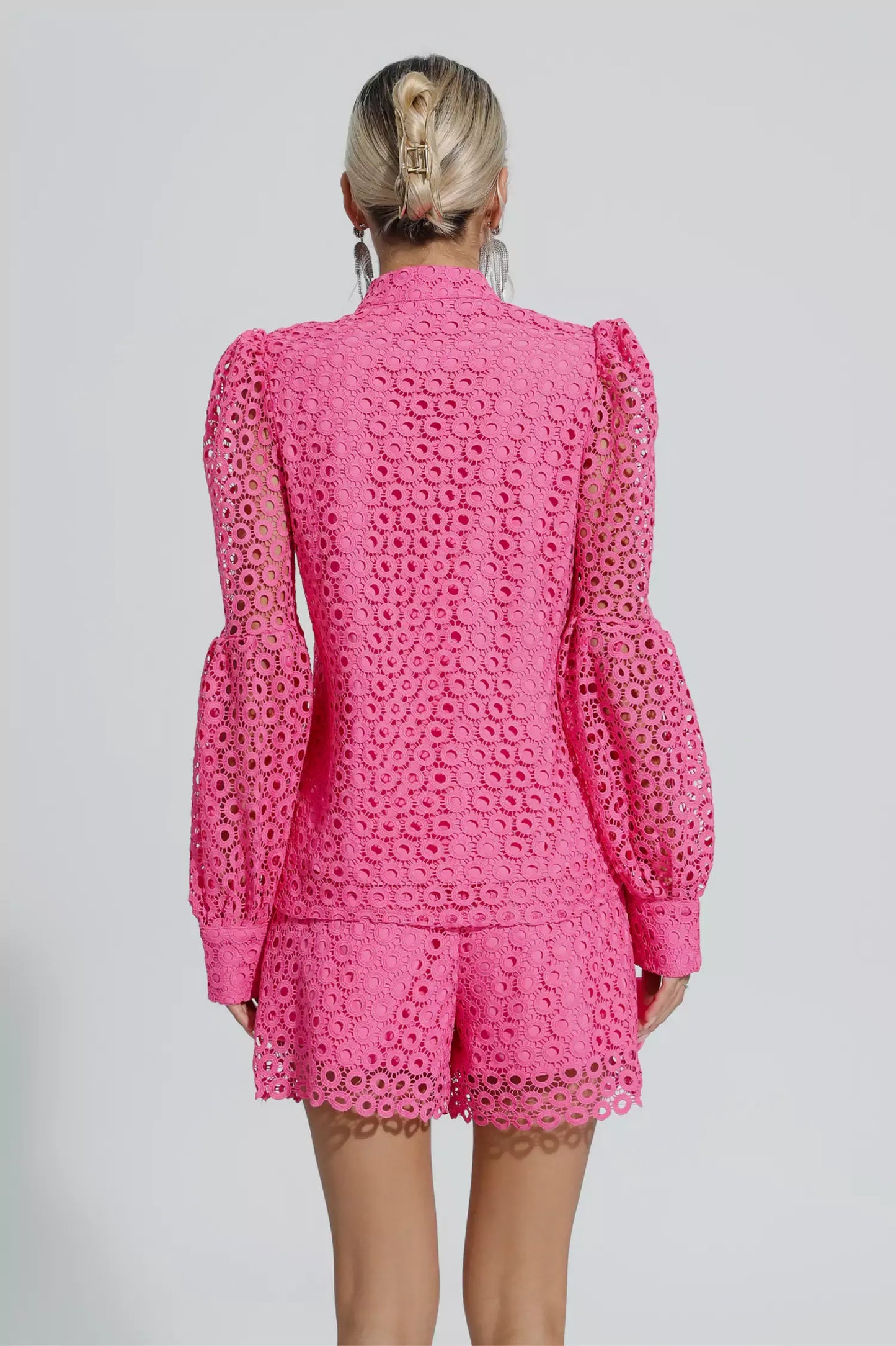 Macy Pembe Hollow Çiçek Set