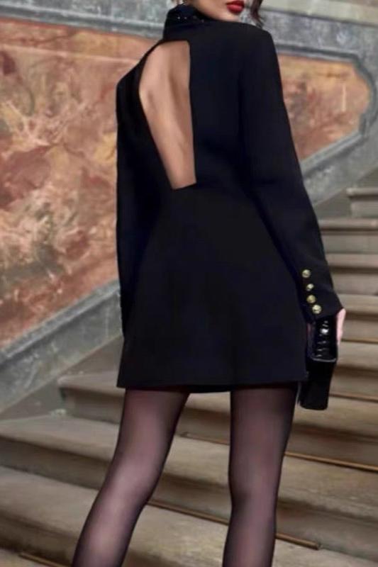 Ağrılı Sırtı Açık Blazer