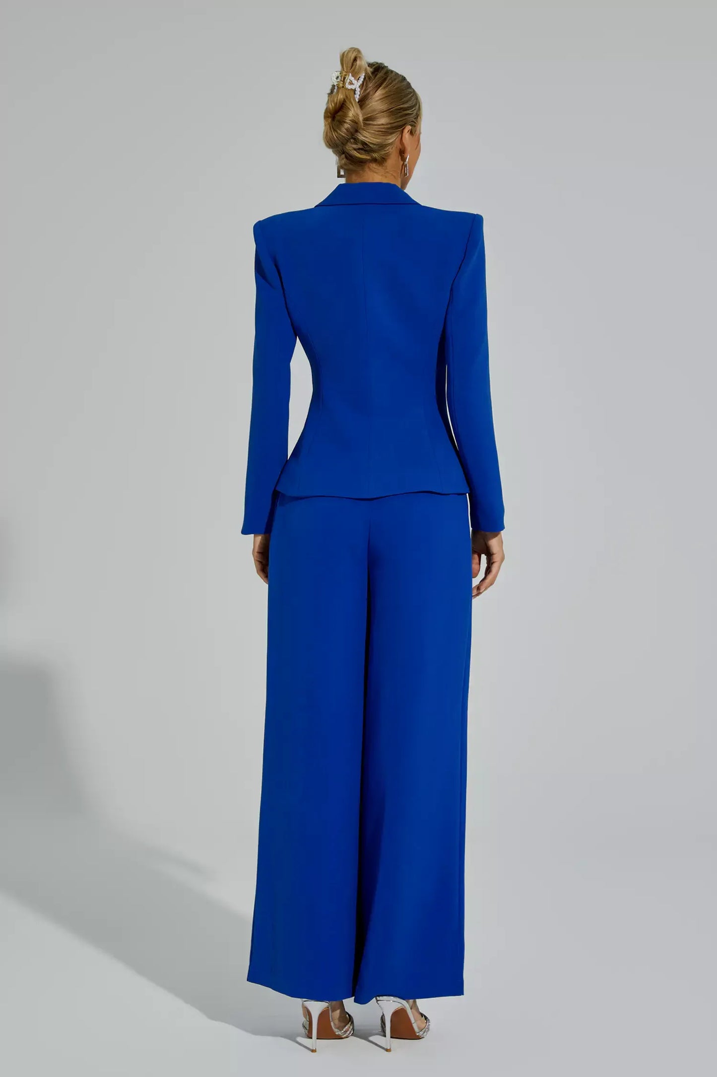 Viola Mavi Kelebekler Düğmeli Blazer Takımı