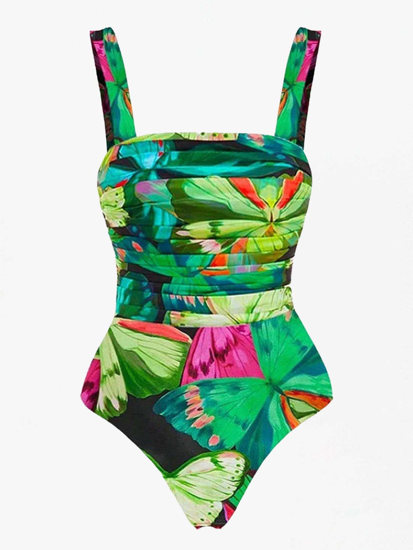 Puantiyeli Retro Fırfırlı Mayo