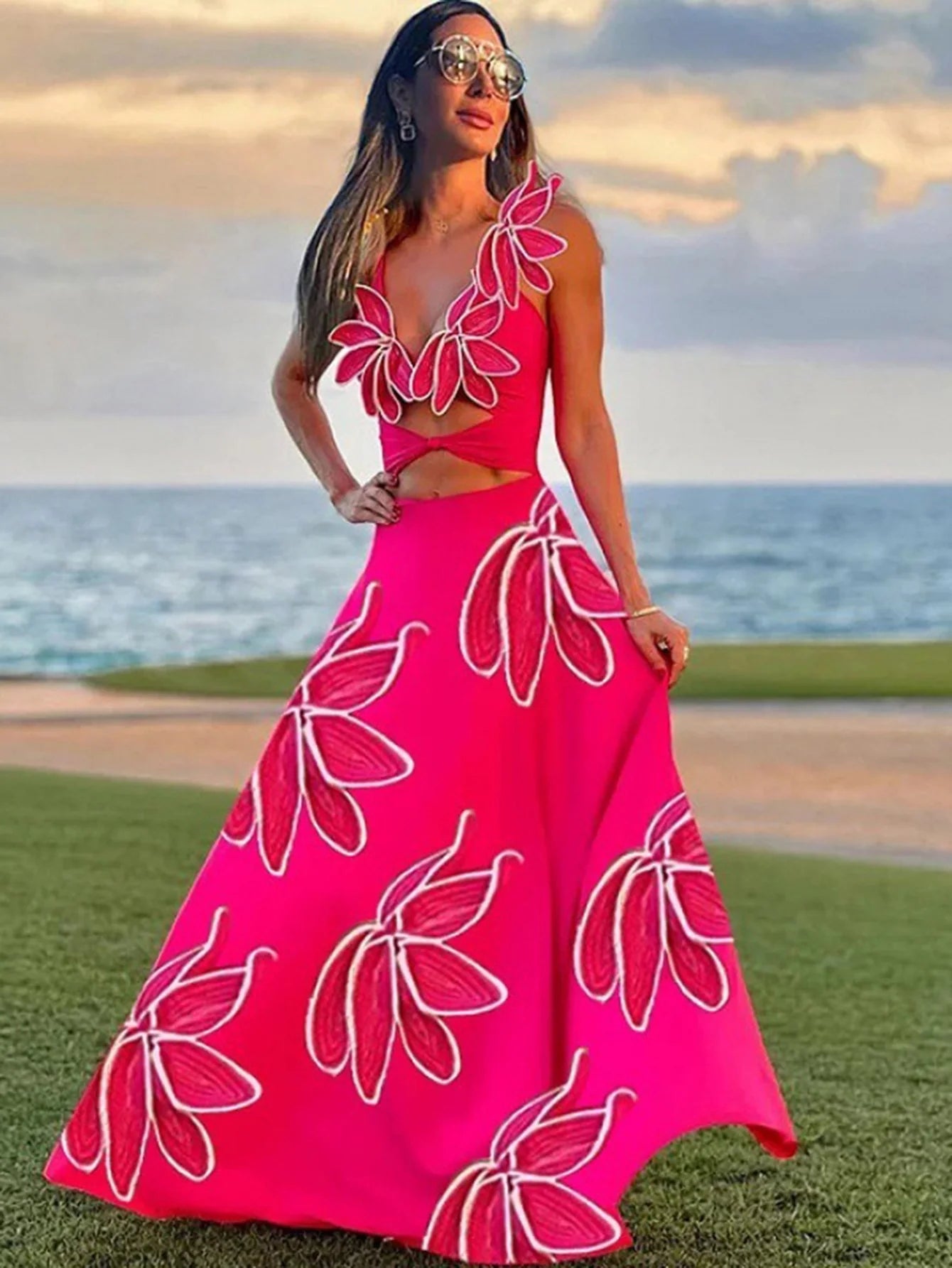 Yeni Floresan Yapraklı Mayo Ve Etek Seti