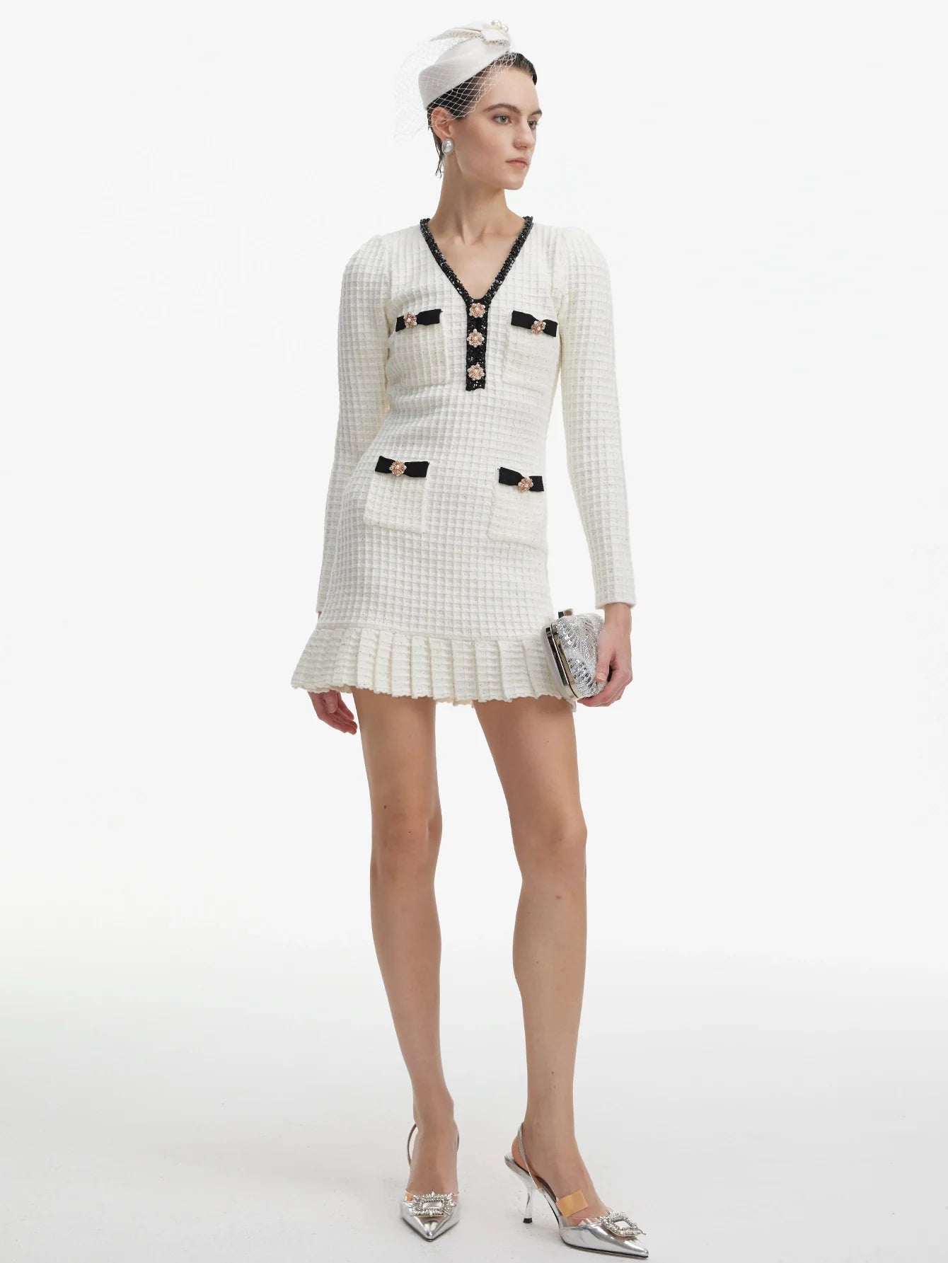 Zarif Tüvit Mini Elbise Fiyonklar