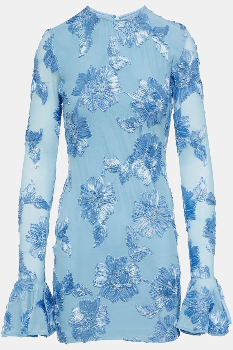 Aurora İşlemeli Sırtı Açık Dosya Mini Elbise