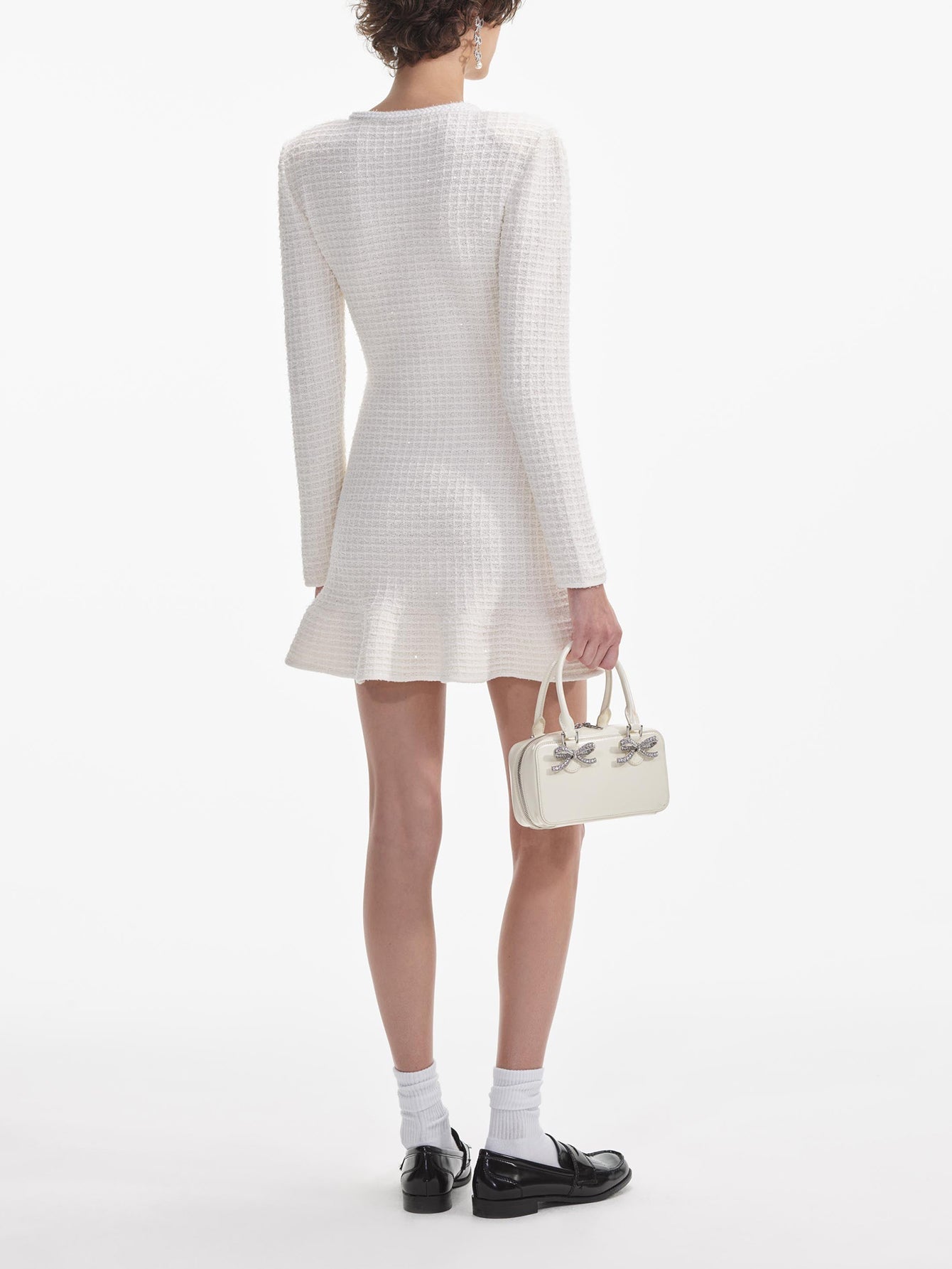 Gösterişli Düğmeli Tüvit Mini Elbise