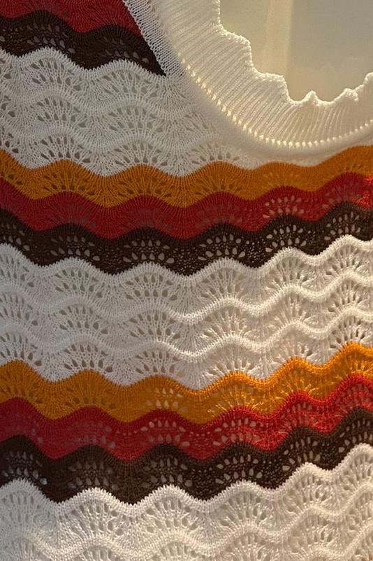 Calista Dokuma Zigzag Sırtı Açık Uzun Örgü Elbise