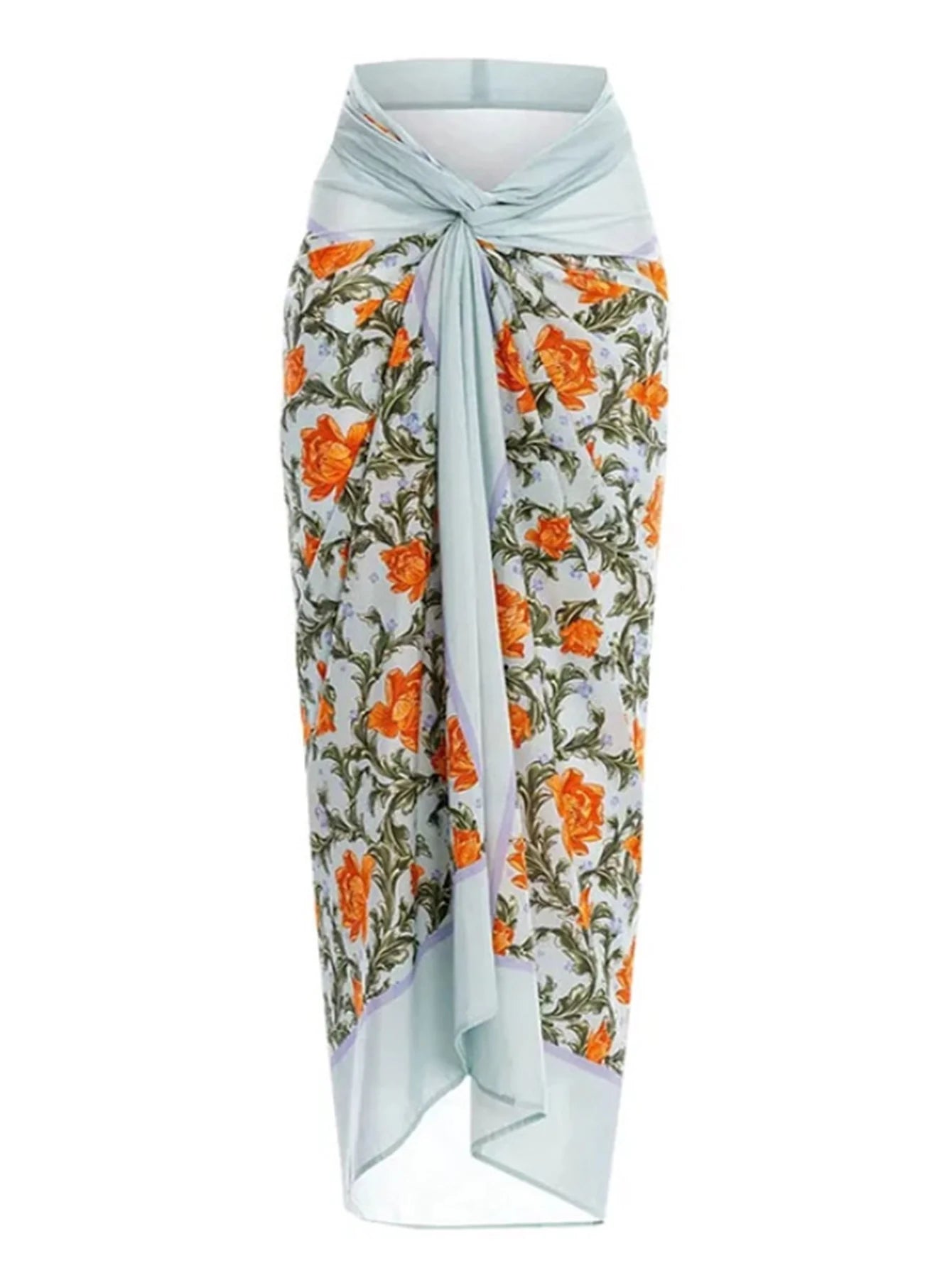 Zarif Nane Yeşili Çiçekli Mayo İki Parça Set