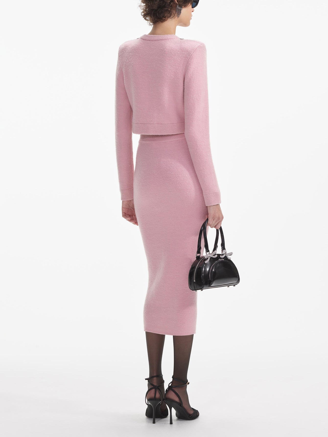 Gösterişli Düğmeli Örme Etek Takımı