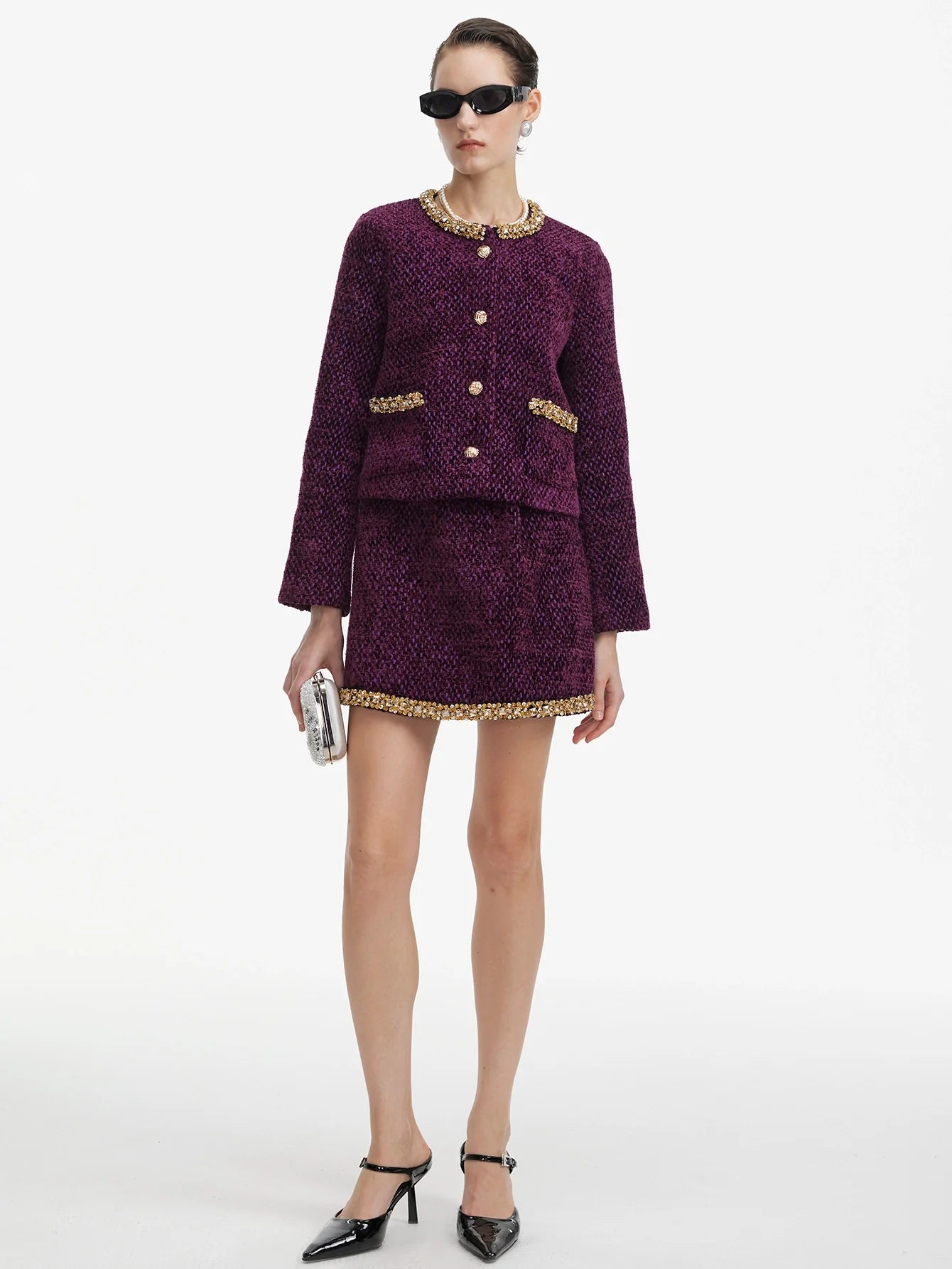 İnci Süslemeli İki Parçalı Takım Seti