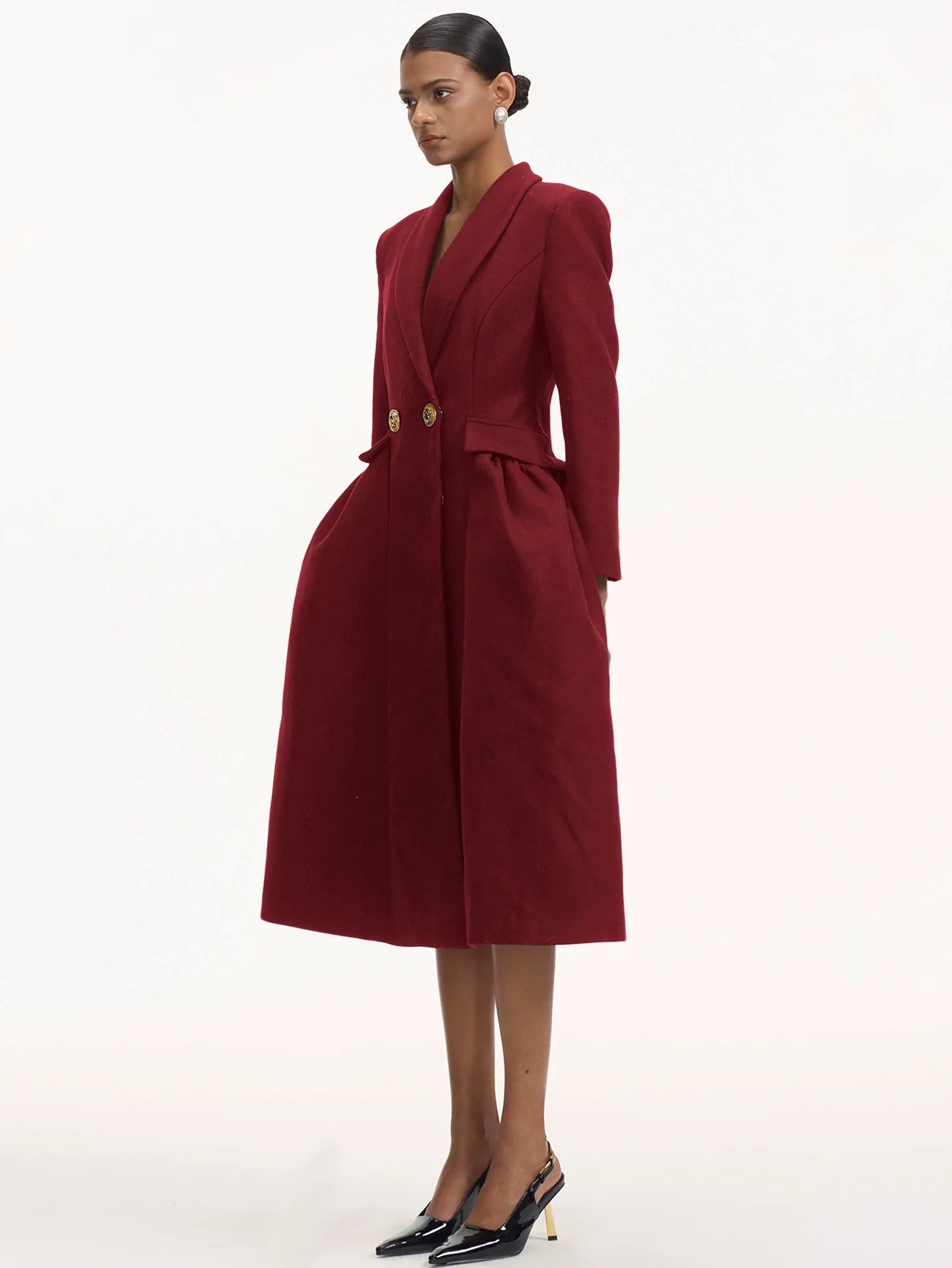 Klasik Zarif Kruvaze Yün Palto