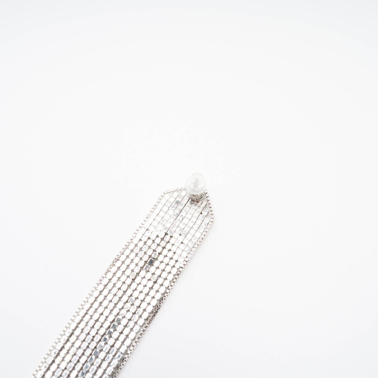 Gümüş Kaplamalı Saçaklı Damla Küpeler