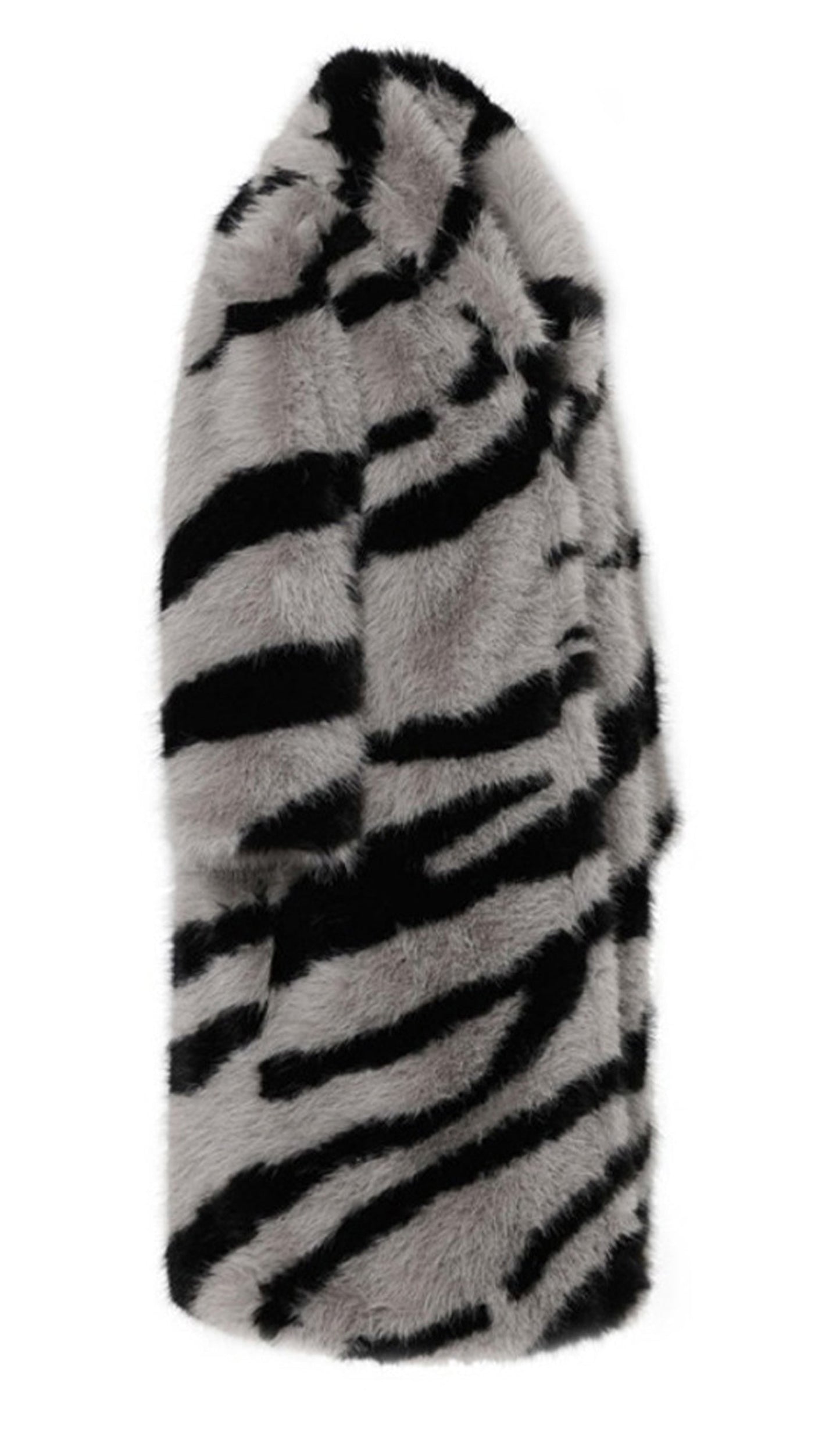 Trend Suni Kürk Zebra Desenli Palto