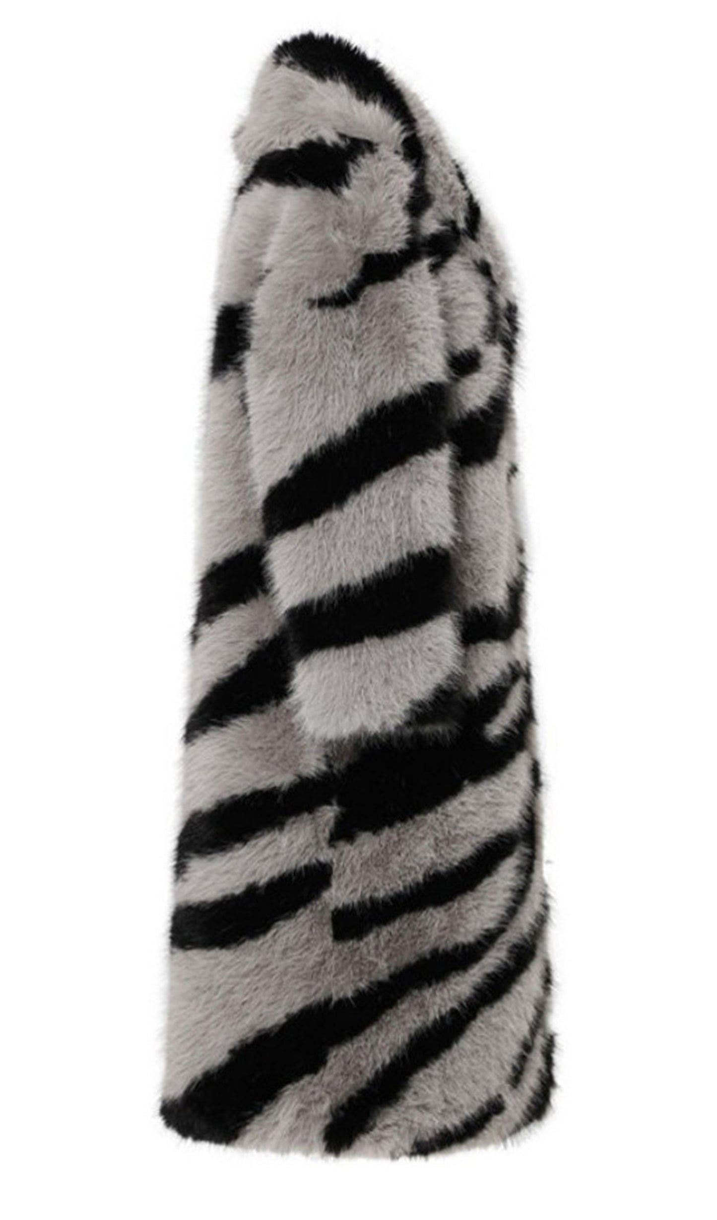 Trend Suni Kürk Zebra Desenli Palto