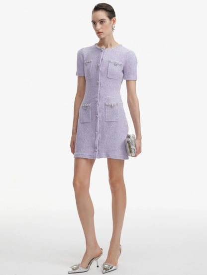 Zarif Vintage Tüvit Mini Elbise