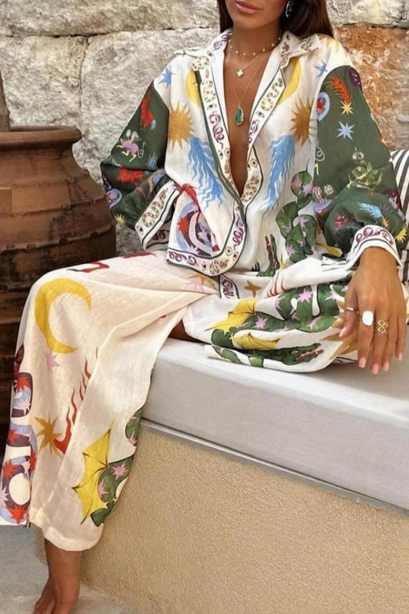 Detaylı Gömlek Ve Beli Lastikli Pantolon Takımı