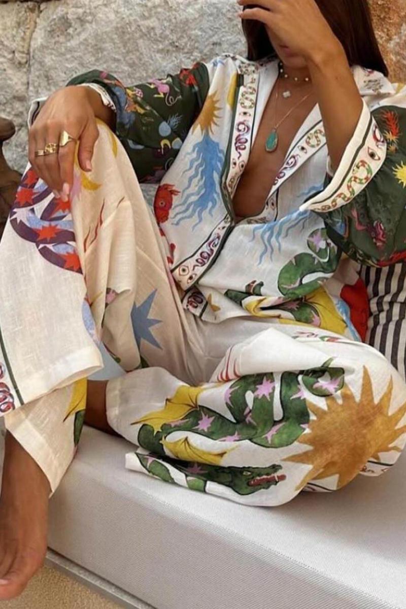 Detaylı Gömlek Ve Beli Lastikli Pantolon Takımı