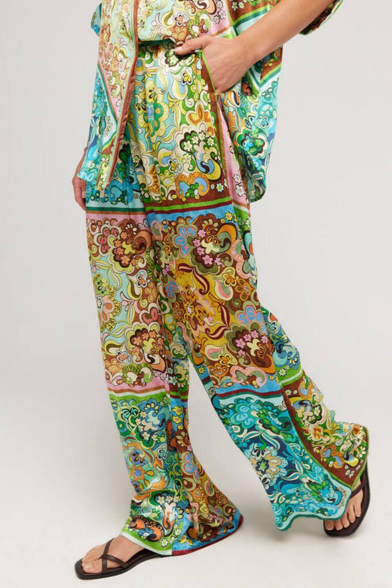 Özel Saten Baskılı Düğmeli İkili Takım