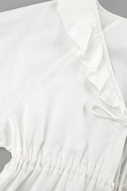 Fırfırlı Bağcıklı Uzun Kollu Şort Takım