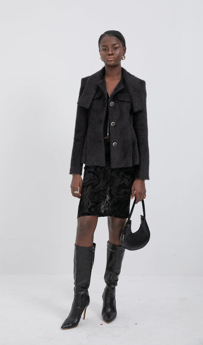 Trendy Tüylü Hırka Palto