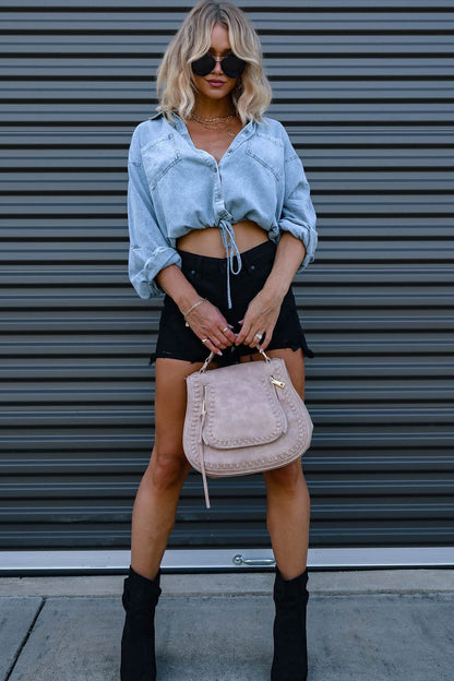 Kot Cepli Ön Bağcıklı Gömlek