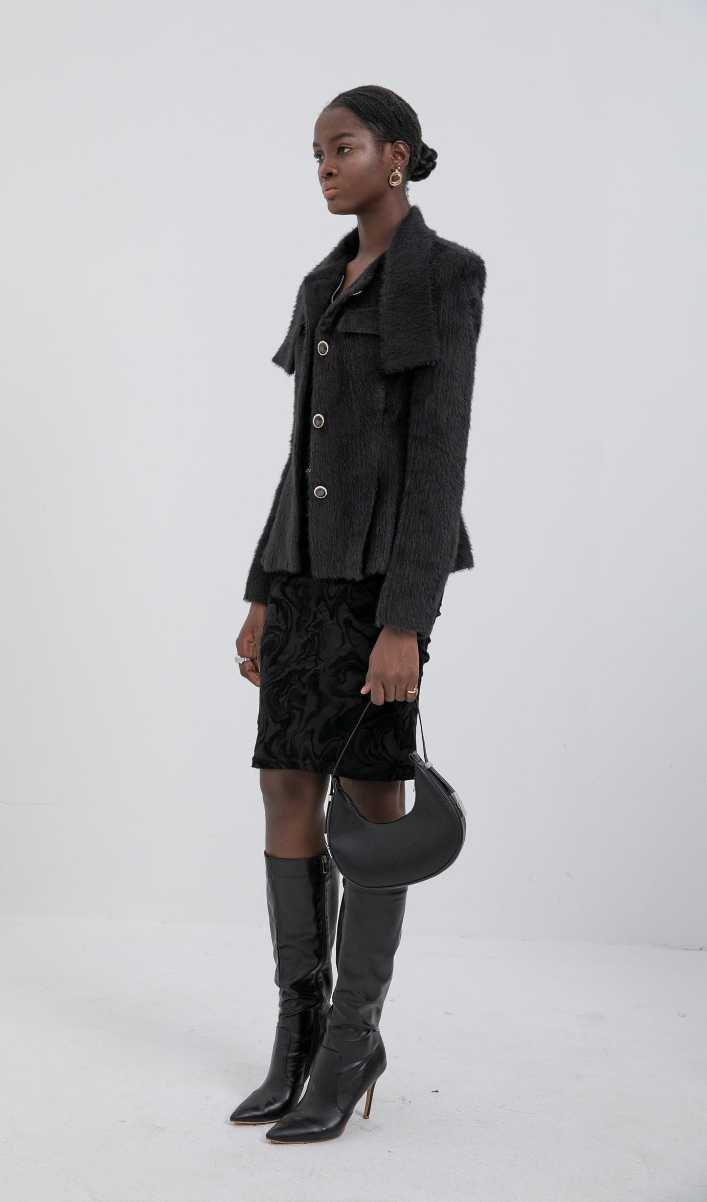 Trendy Tüylü Hırka Palto