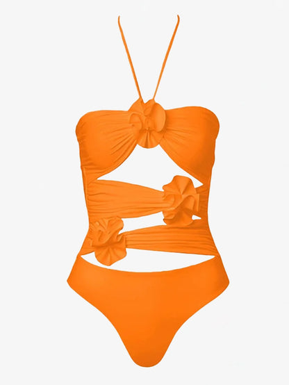 Zarif Çiçek Bağcıklı Mayo