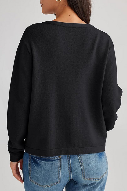 Günlük Günlük Düz Renk Cep Düğmeli O Yaka Dış Giyim (3 Renk)