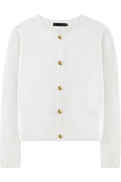 Günlük Günlük Düz Renk Cep Düğmeli O Yaka Dış Giyim (3 Renk)