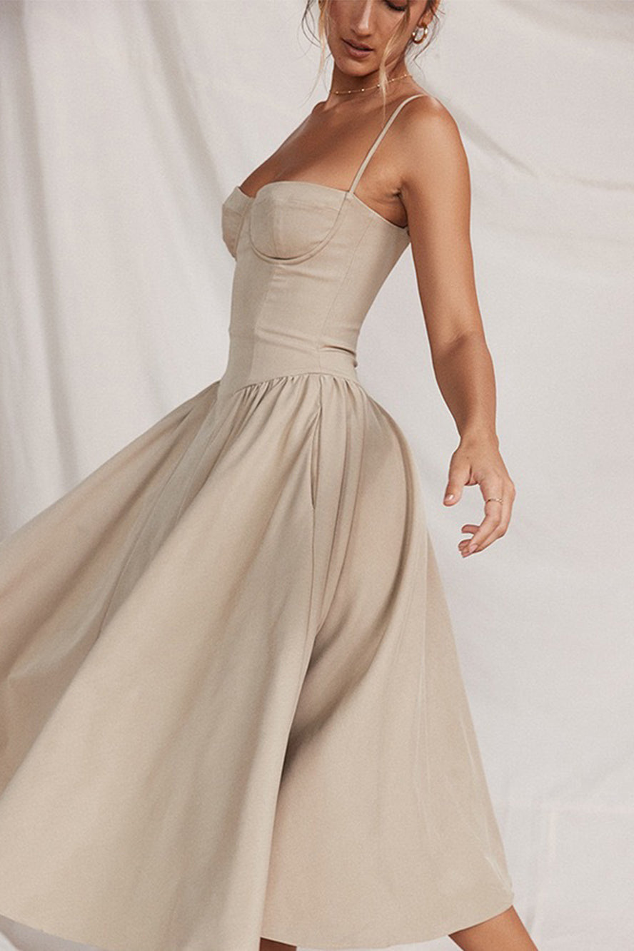 Askılı Seksi Midi Elbise