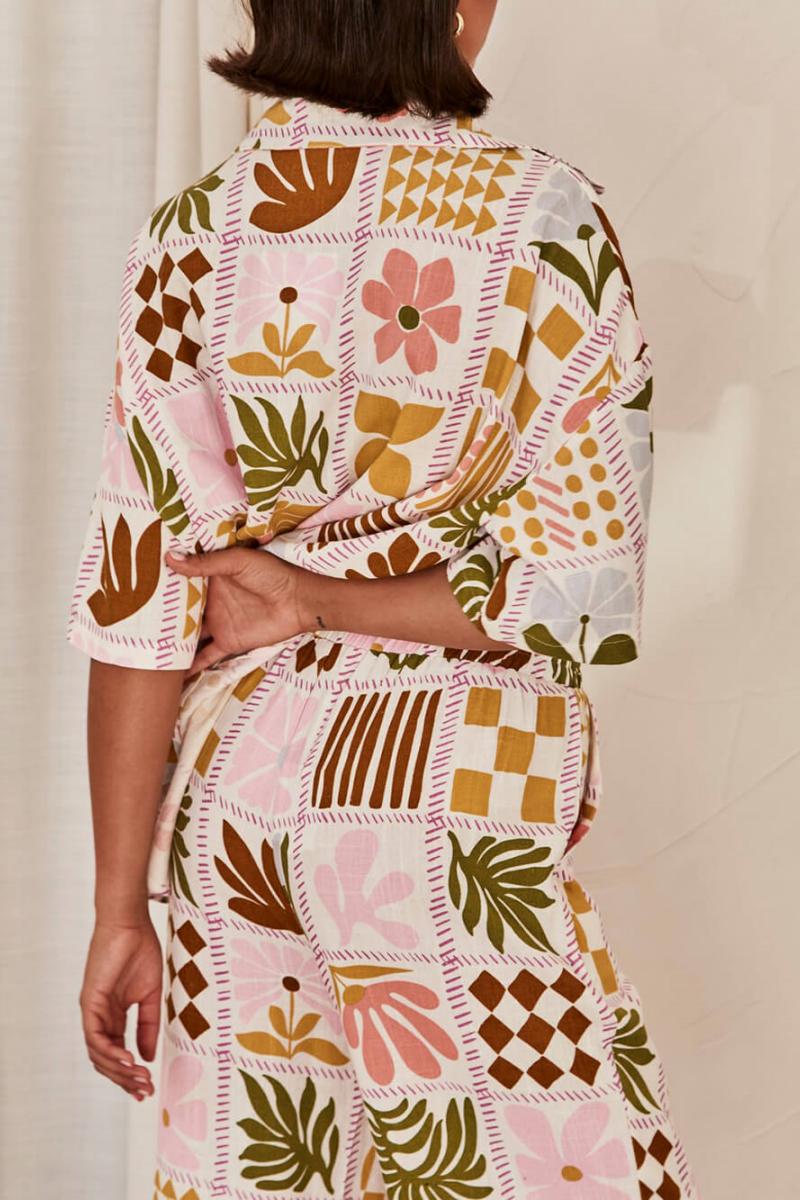 Sofistike Bol Kesimli Benzersiz Baskılı İki Parçalı Takım