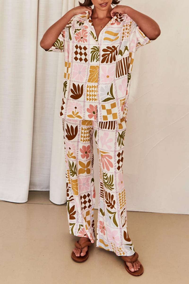 Sofistike Bol Kesimli Benzersiz Baskılı İki Parçalı Takım