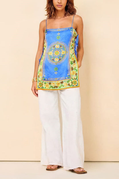 Süslü Mozaik Fayans Pantolon Takımı