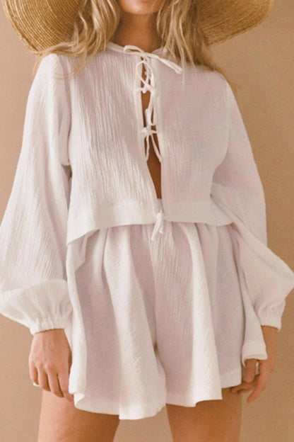 Kravatlı Pamuklu Keten Takım Elbise