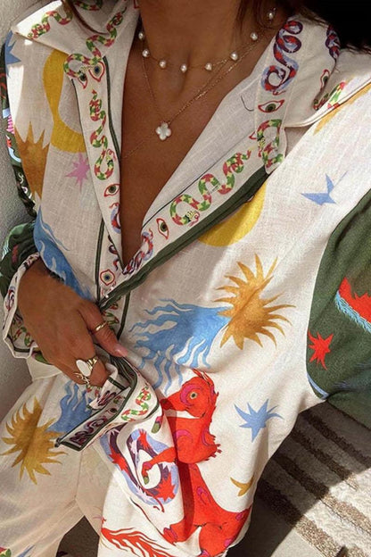 Detaylı Gömlek Ve Beli Lastikli Pantolon Takımı