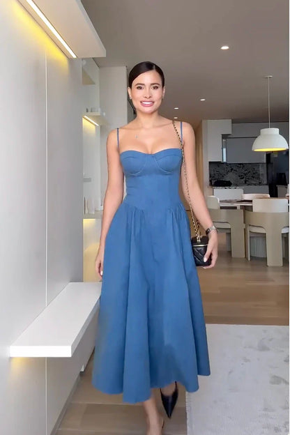 Kot Büstiyer Midi Elbise