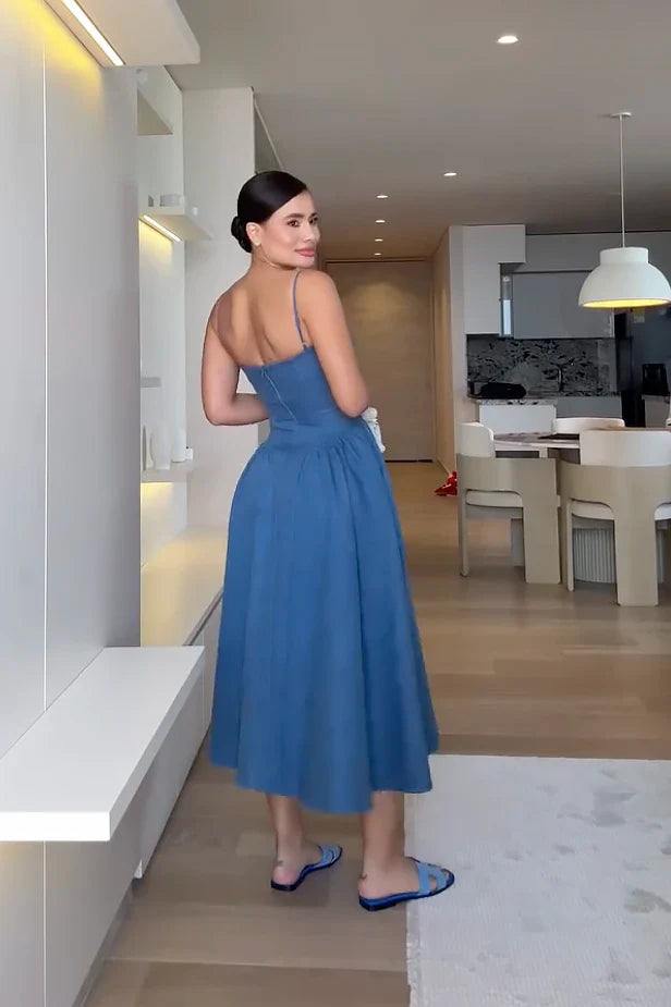 Kot Büstiyer Midi Elbise