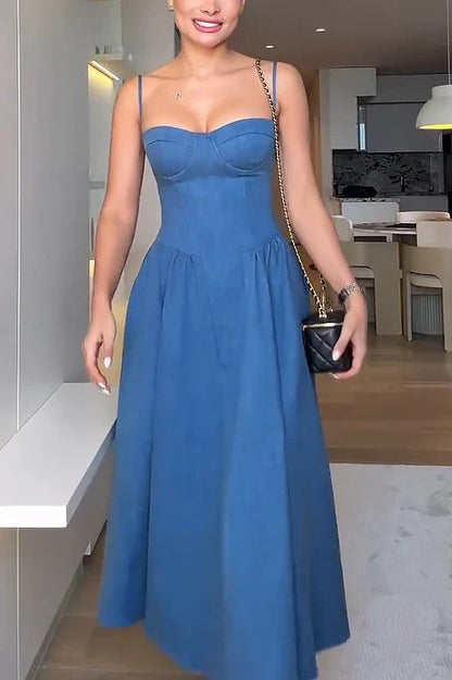 Kot Büstiyer Midi Elbise